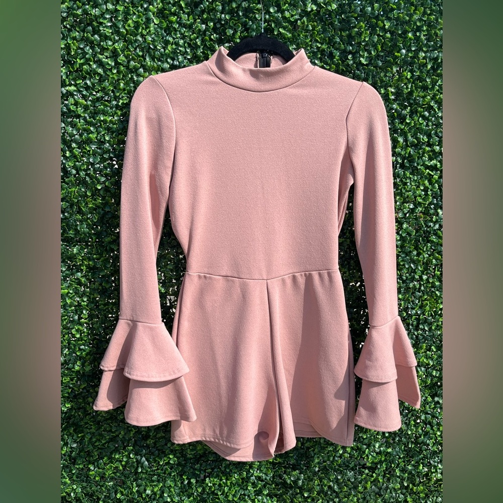 Missguided Pink Flared Sleeve Dress